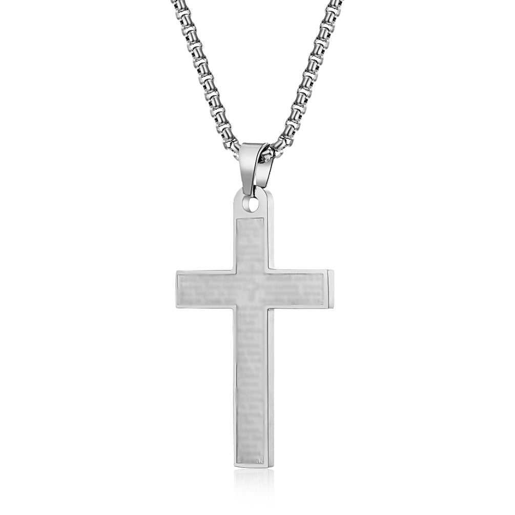 Men's Ornament Stainless Steel Cross Shelf Titanium Pendants