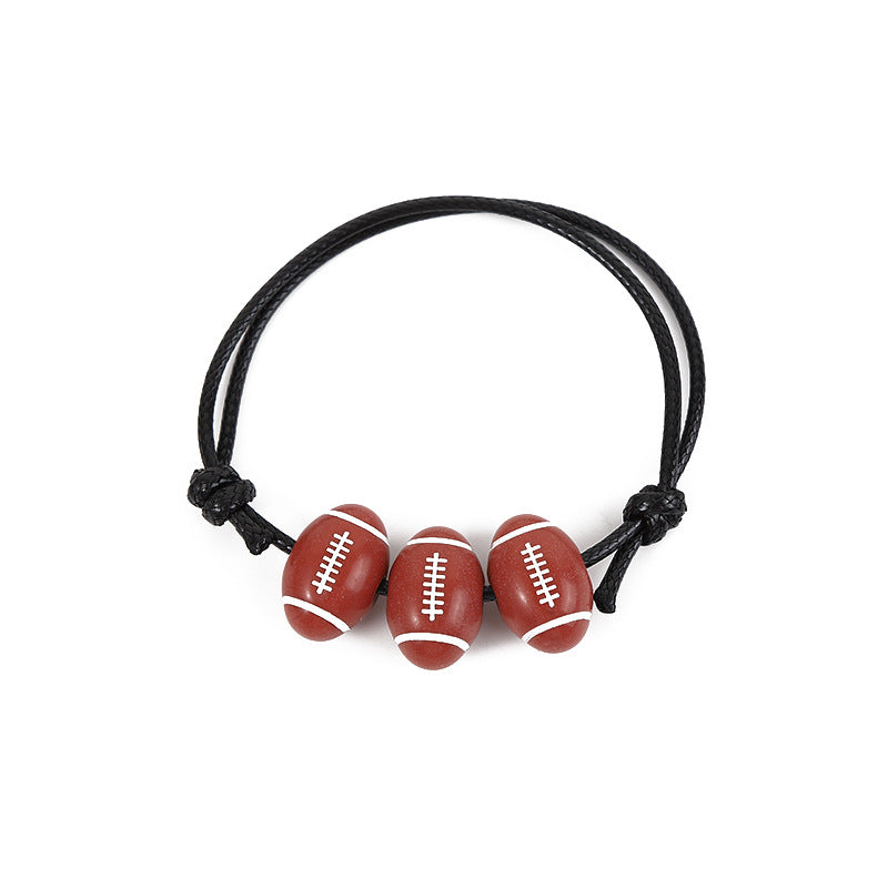 Football Fashionable Exquisite Row Ball Woven Bracelets