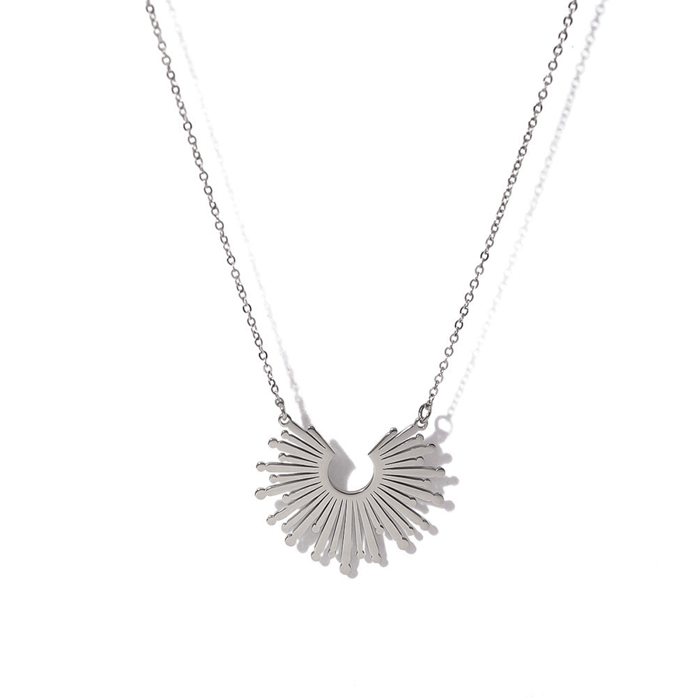Sunflower Series Suit Gold Titanium Steel Choker Necklaces