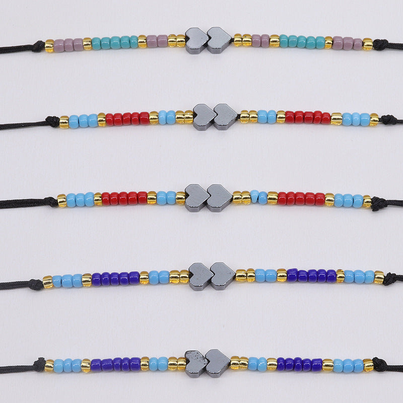 Women's Eye Bohemian Retro Haematite Bead Pull Bracelets