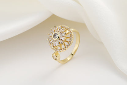 Female Rotating Clover Niche Opening Adjustable Rings
