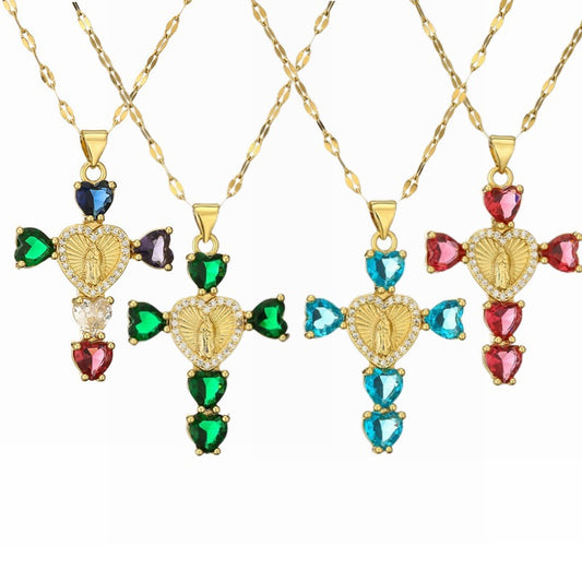 Women's Creative Personality Copper Inlaid Zircon Love Pendants
