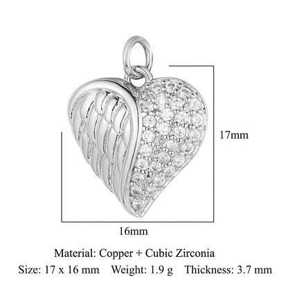 Crown Peach Heart Colorful Love Copper Pendants