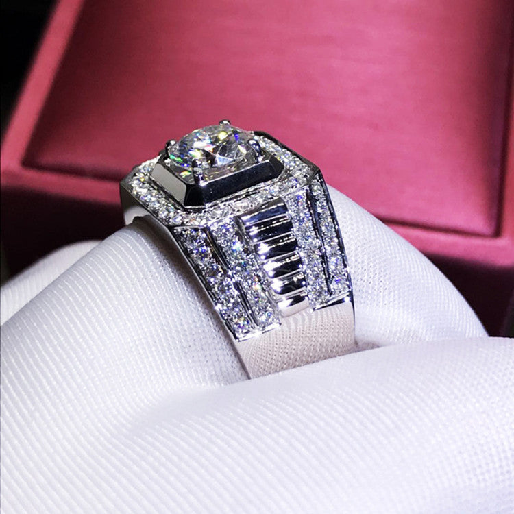 Men's Luxury Temperament Micro Inlaid Zircon Male Rings