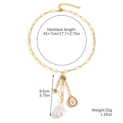 Ornament Eight Awn Star Crystal Love Devil Eye Necklaces