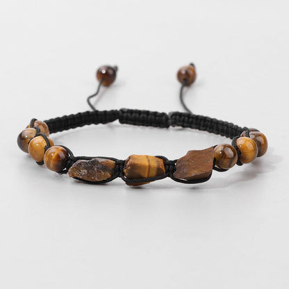 Men's Natural Stone Irregular Woven Lapis Energy Bracelets