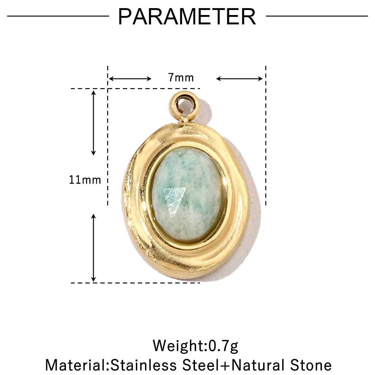 French Retro Flower Geometric Natural Stone Titanium Pendants