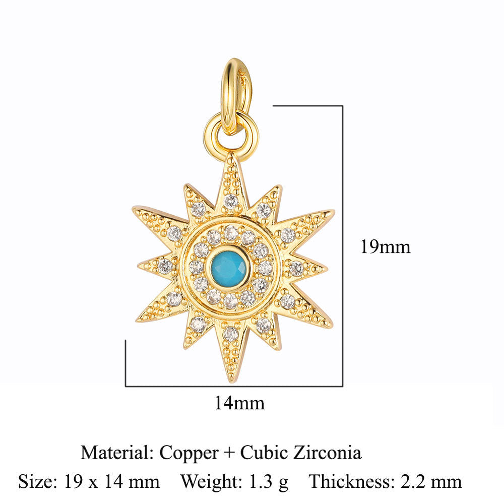 Wings Tower Copper Zircon Shell Pin Pendants