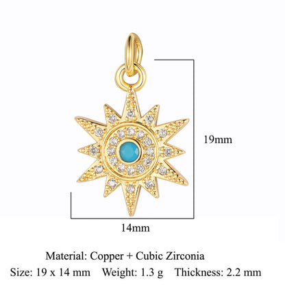 Wings Tower Copper Zircon Shell Pin Pendants