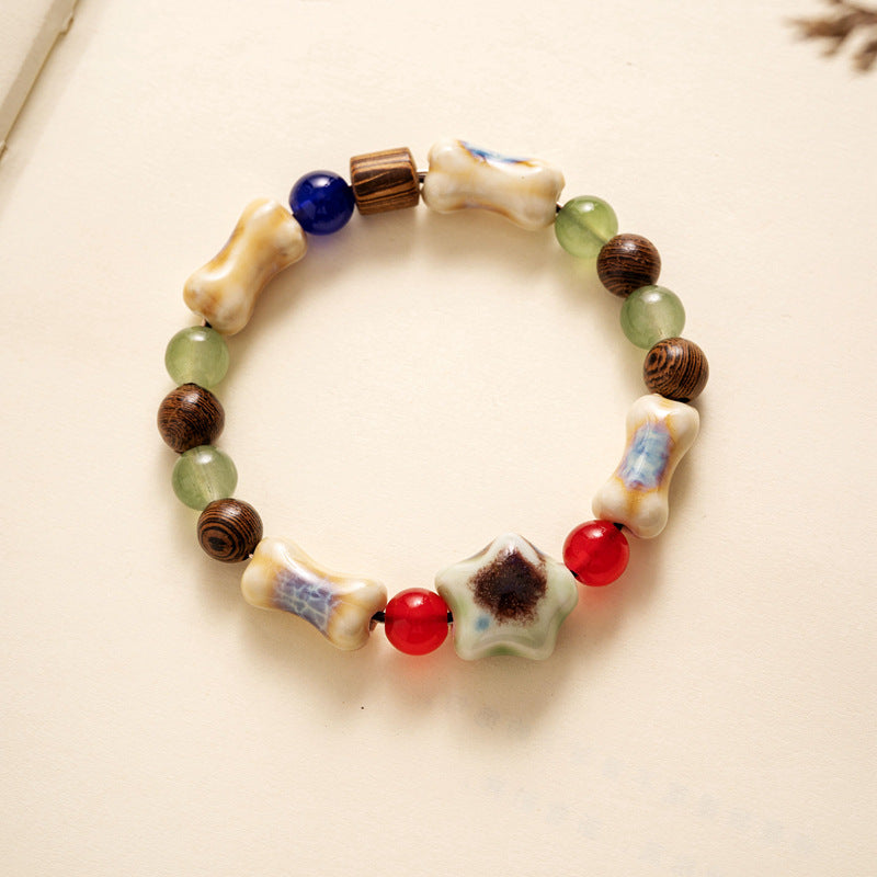 Ceramic Ornament Fashion Flower Glaze Beads Casual Bracelets