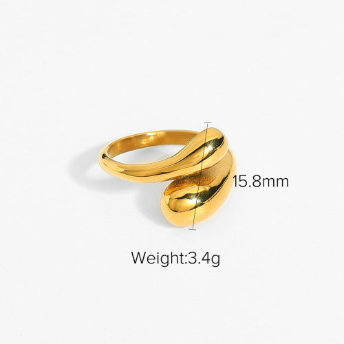 Ding Ornament Gold Stainless Steel Open Rings