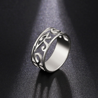 Personalized Hollow Eyes Modeling Male Symbol Rings