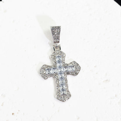 Full Diamond Cross Zircon Hip Hop Trend Personality Sweater Necklaces