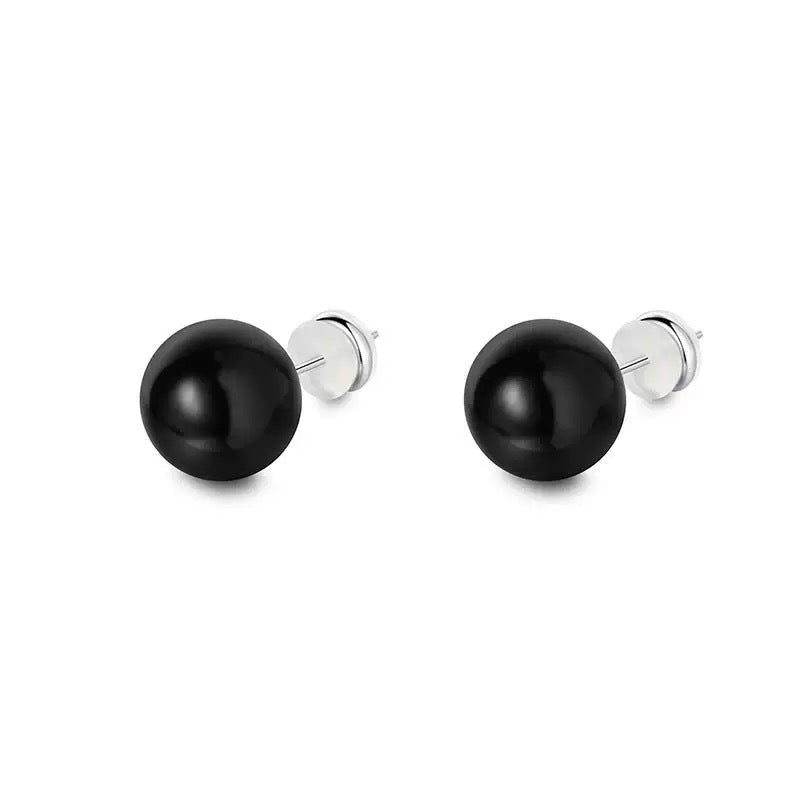 Women's Black Pearl For Frosty Style Light Luxury Minority Earrings