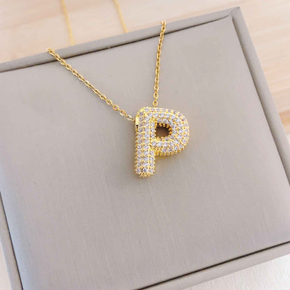 Women's Letter Hip Hop Full Zircon Exquisite Necklaces