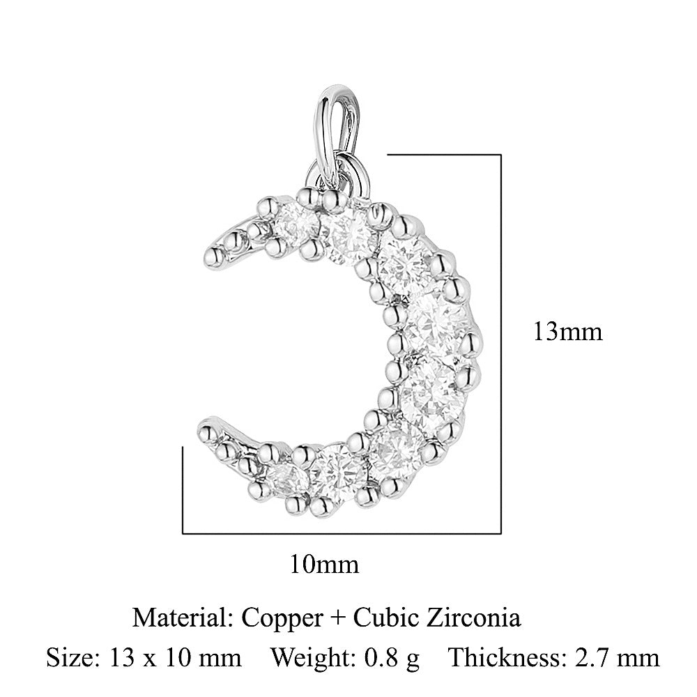 Beads Moon Sun Copper Zircon Ornaments Necklaces