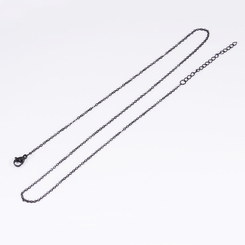 Plating Stainless Steel Chain Black Square Necklaces