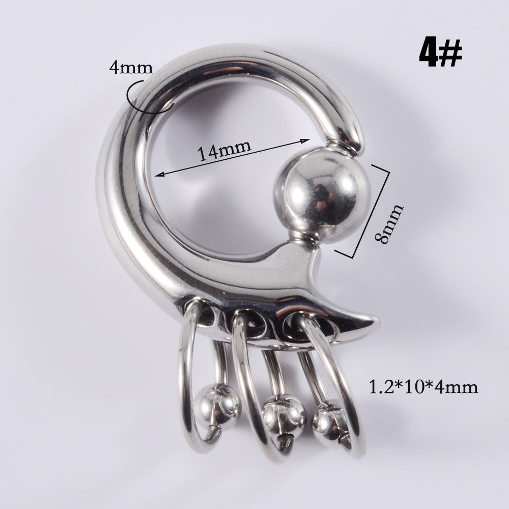 Size Stainless Steel Card Ball Nose Hanging Spring Earrings