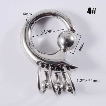 Size Stainless Steel Card Ball Nose Hanging Spring Earrings