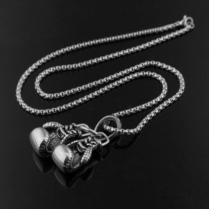 Men's Double Boxing Titanium Steel Personalized Fitness Necklaces