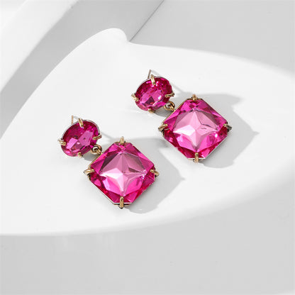 Colorful Rhinestone Geometric Female Super Flash Earrings