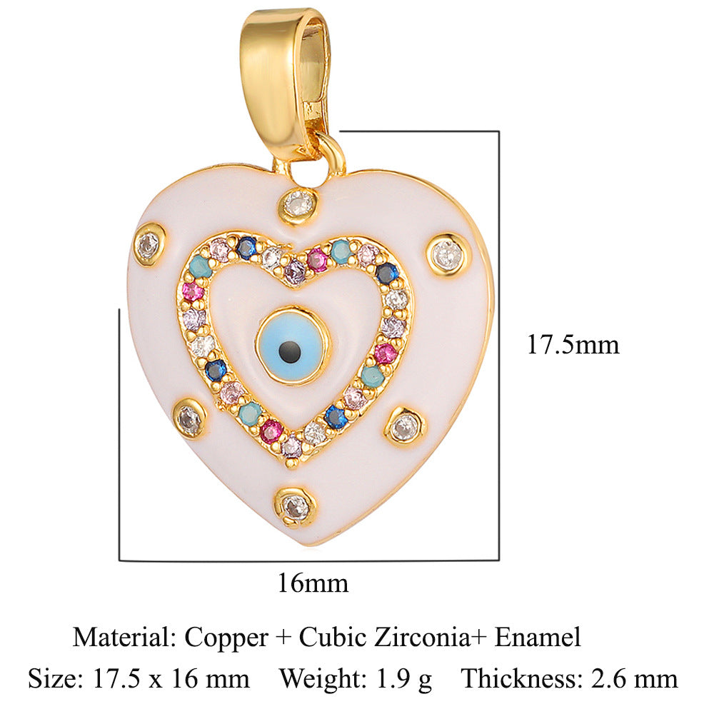 Color Zirconium Copper Micro Inlaid Zircon Pendants