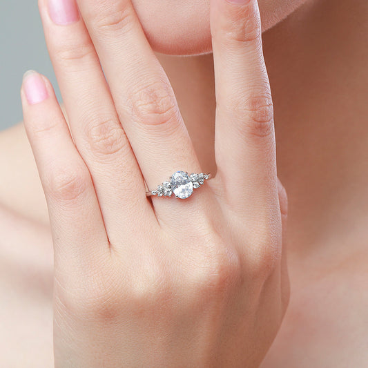 Fashion High Quality Zircon White Gold Rings