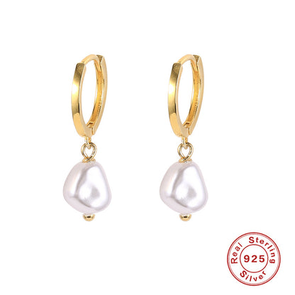 Sterling Sier Style Baroque Pearl Ear Clip Best-selling Earrings