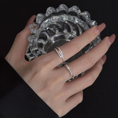 Buckle Female Design Interwoven Light Luxury High-grade Cold Rings