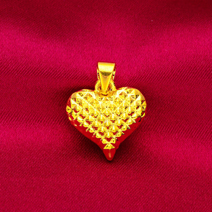 Women's Vietnam Placer Gold Love Abacus Small Peach Heart Pendants