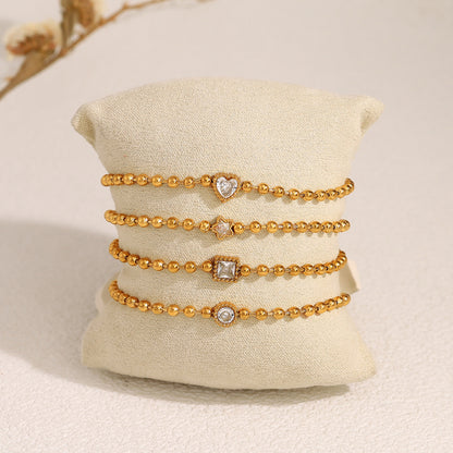 Women's Small Gold Bead Chain Suit Stainless Steel Simple Bracelets