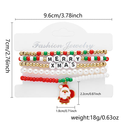 Creative Style Santa Claus Tree Polymer Bracelets