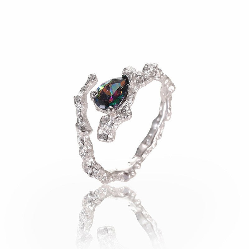 Opal Moonstone Colored Gems Zircon Pink Diamond Female Rings
