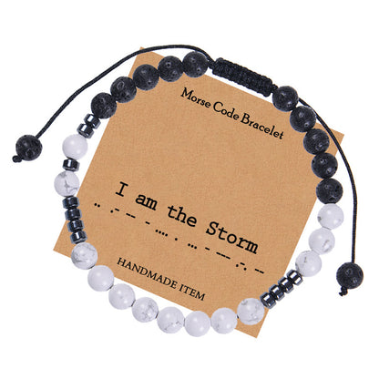 Women's & Men's Password Letter Inspirational Friendship Natural White Bracelets