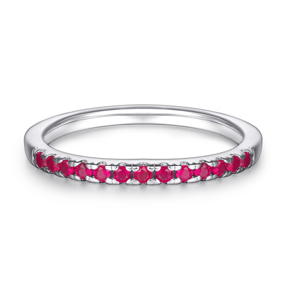 Inlaid Zircon Gang Drill Lettering Index Rings