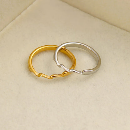 Women's & Men's Fashion Couple Simple Design Hollow Stainless Rings