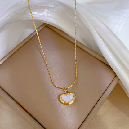 Body Titanium Steel Heart Fritillary Minimalist Furnace Real Gold Necklaces