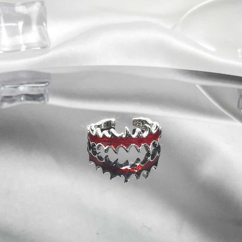 Red Gemstone Open Female Cold Exquisite Rings