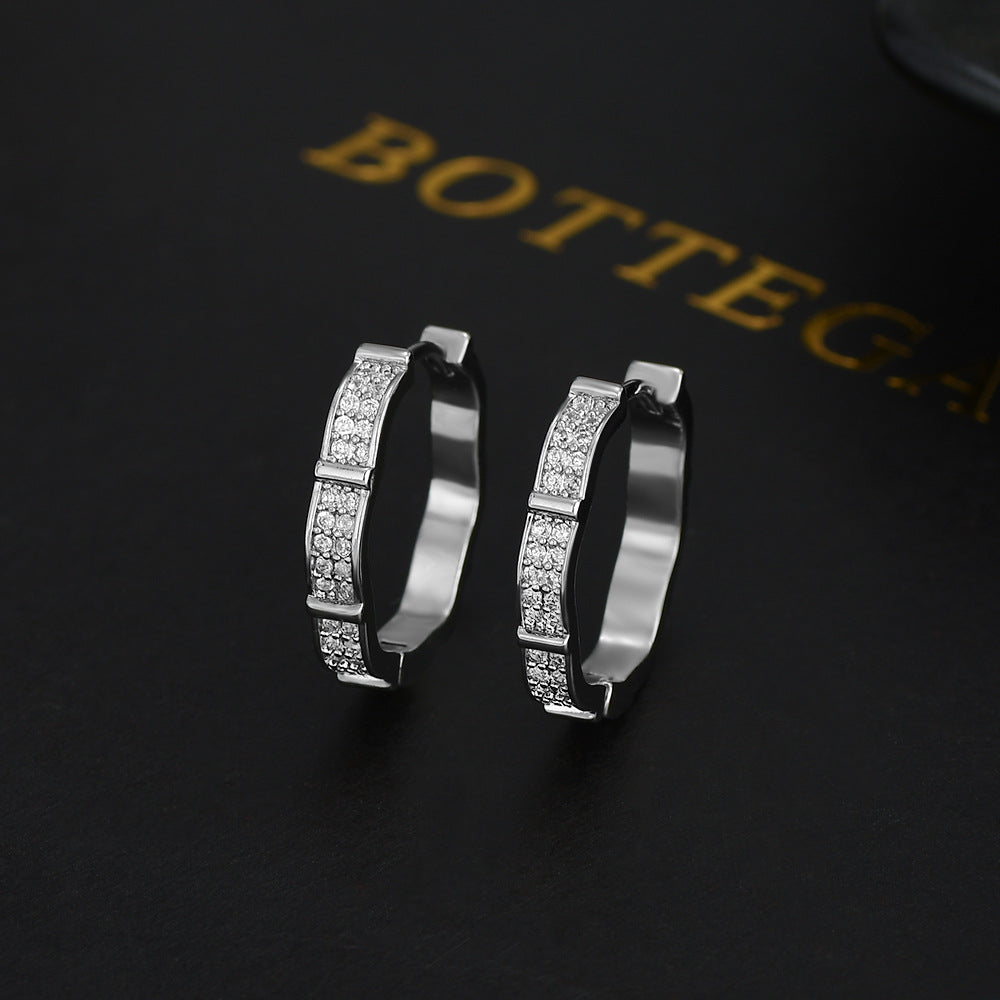 Inlaid Zircon Temperament Female Fashion Design Earrings