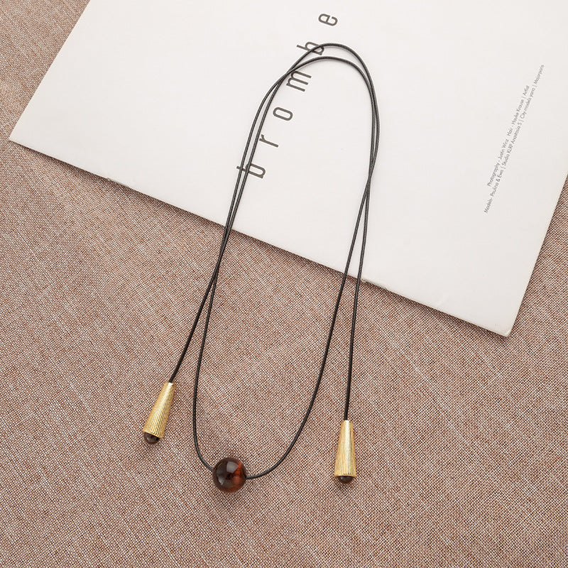 Cool Leather String Female Clavicle Chain High-grade Light Luxury Necklaces