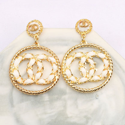 Circle Classic Style Double Long Digital Earrings