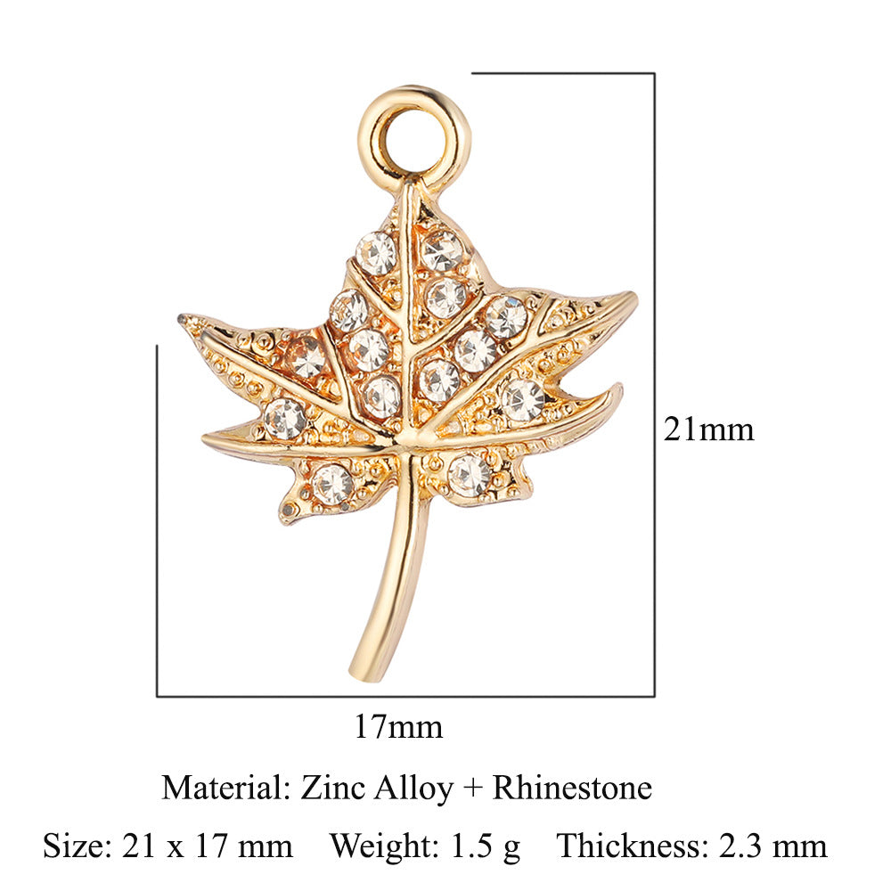 Leaf Zinc Alloy Lucky Tree Peach Heart Pendants