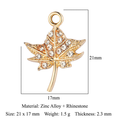 Leaf Zinc Alloy Lucky Tree Peach Heart Pendants