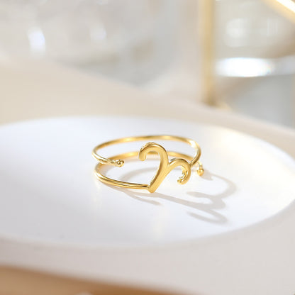 Layer Twee Constellations Glossy Simple Male Female Rings