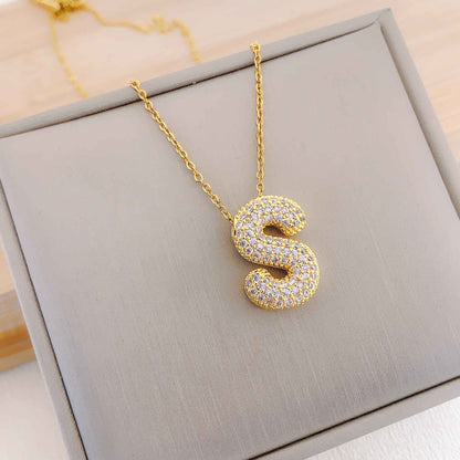 Women's Letter Hip Hop Full Zircon Exquisite Necklaces