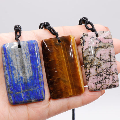 Stone Amethyst Sweater Chain Casual Jade Pendants