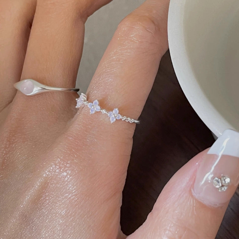 Female Twin Graceful Sier Opening Index Rings