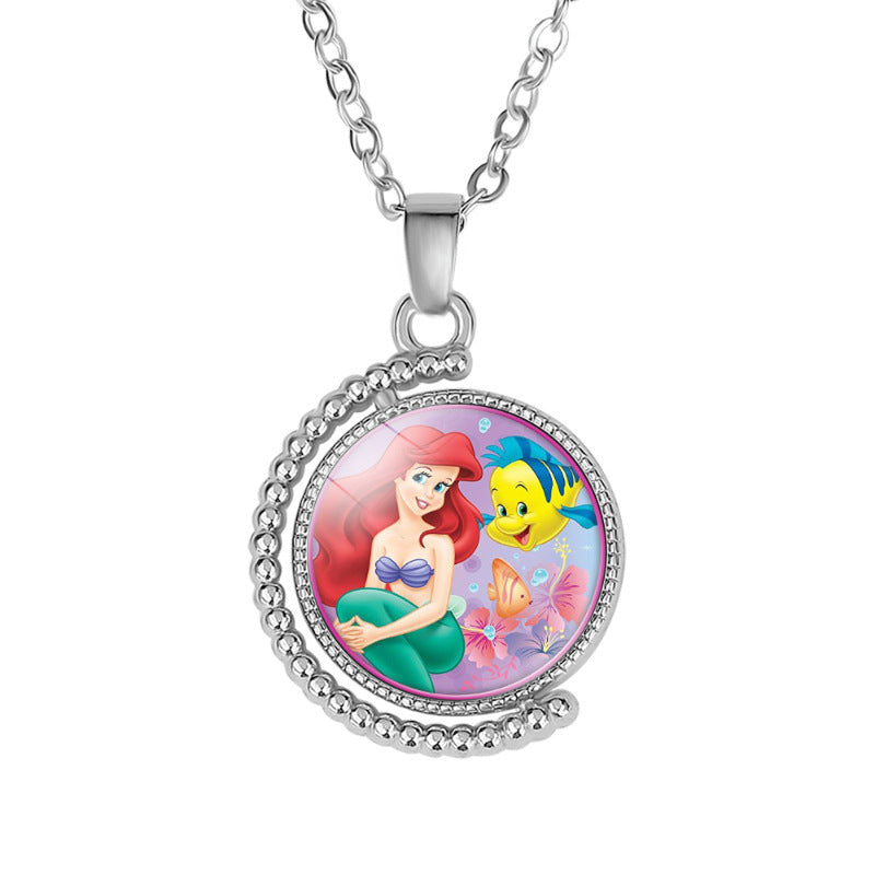 Little Mermaid Double-sided Rotatable Exquisite Sweater Necklaces