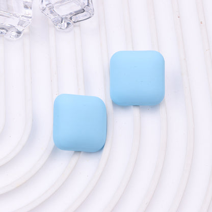 Women's Color Square Acrylic Summer Double-sided Spray Paint Earrings