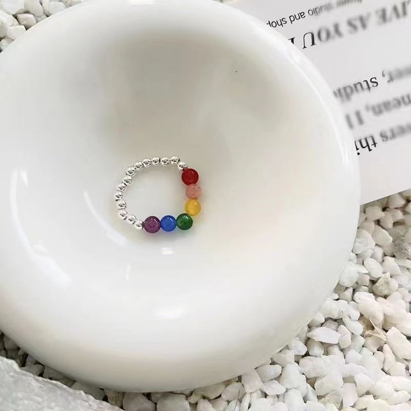 Beaded Female Fashion Elastic Personality Simple Rings